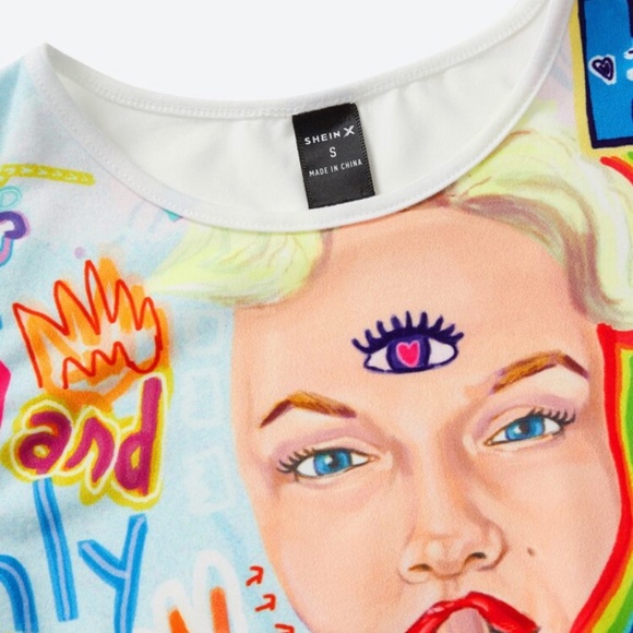 Shein x figure and‎ letter graphic tank . Worn once - Picture 3 of 8